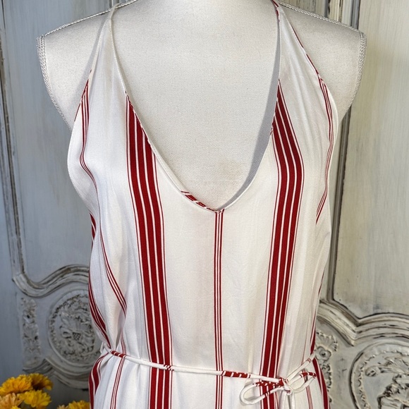 Faithful Striped Red and White with spaghetti straps Women's Maxi Dress - Picture 5 of 11